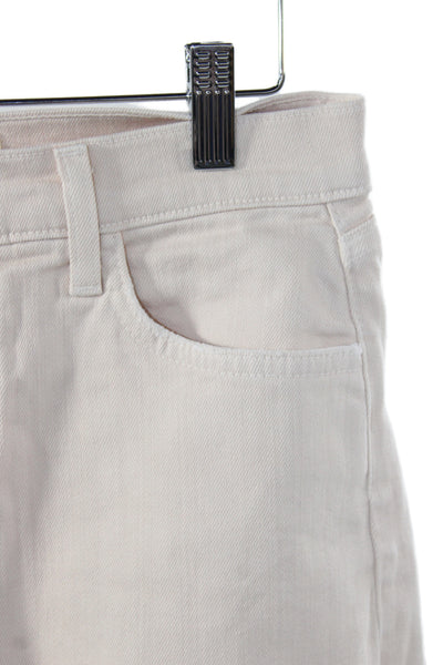L'Agence Womens Cut-Off Beige Shorts 98% Cotton Button Size 24