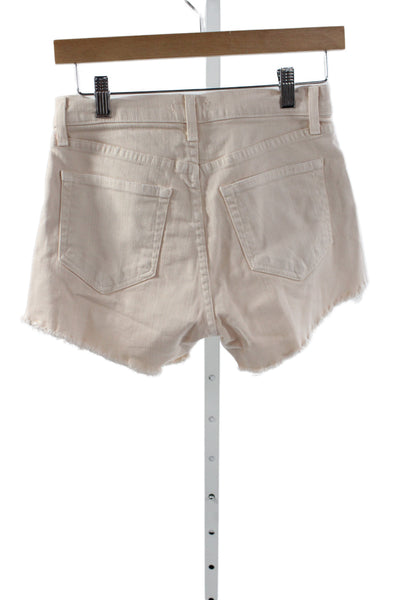 L'Agence Womens Cut-Off Beige Shorts 98% Cotton Button Size 24