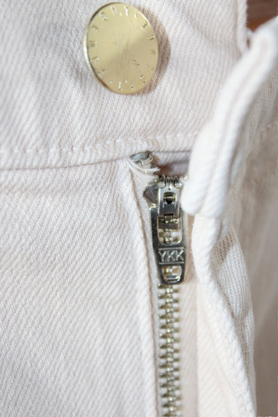 L'Agence Womens Cut-Off Beige Shorts 98% Cotton Button Size 24