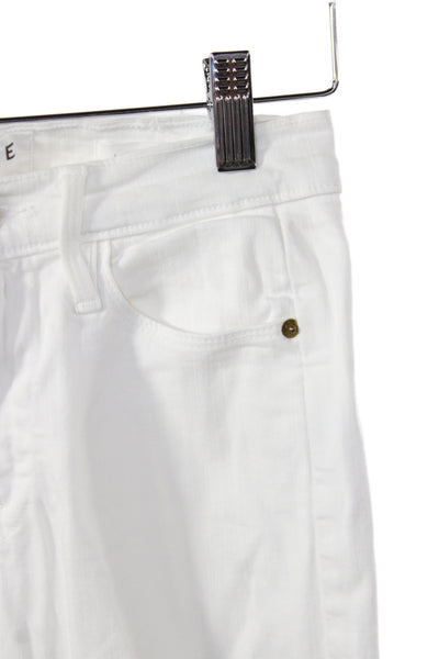 Frame Denim Women Skinny High Rise White Cotton Jeans Size 24