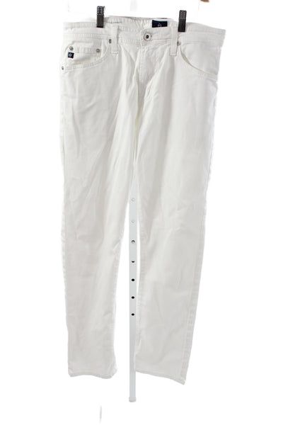 AG Adriano Goldschmied Mens Straight Jeans White Cotton Size 31