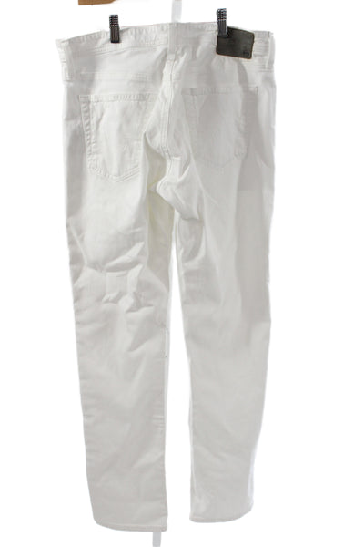 AG Adriano Goldschmied Mens Straight Jeans White Cotton Size 31