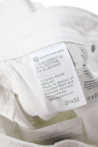 AG Adriano Goldschmied Mens Straight Jeans White Cotton Size 31