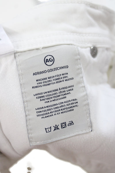 AG Adriano Goldschmied Mens Straight Jeans White Cotton Size 31