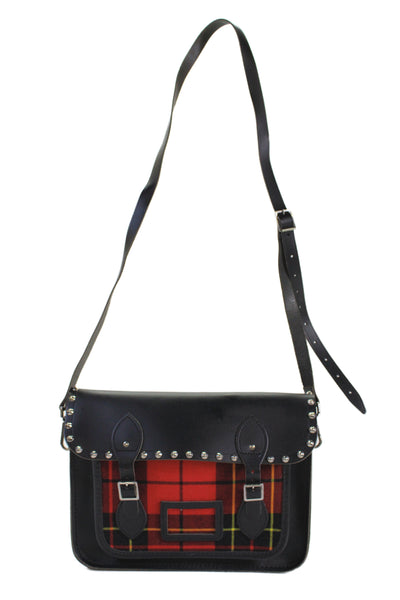 The Cambridge Satchel Company Womens Tartan Plaid Satchel Handbag Black