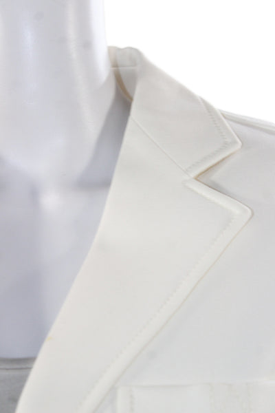 Louis Vuitton Womens Wool Blend Button Detail Blazer White Size 38