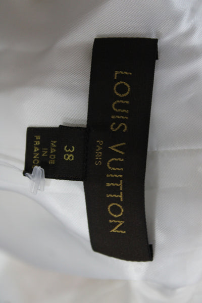 Louis Vuitton Womens Wool Blend Button Detail Blazer White Size 38