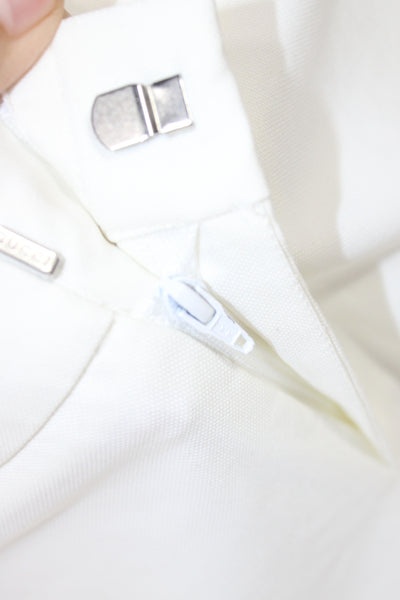 Gucci Women White Cotton Dress Pants Size 40