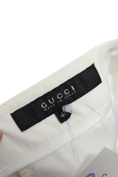 Gucci Women White Cotton Dress Pants Size 40