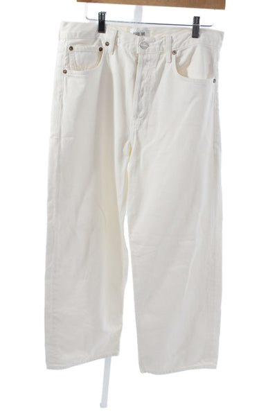 Agolde Womens Wide-Leg White Cotton Jeans Size 29