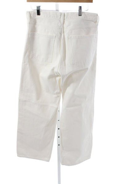 Agolde Womens Wide-Leg White Cotton Jeans Size 29