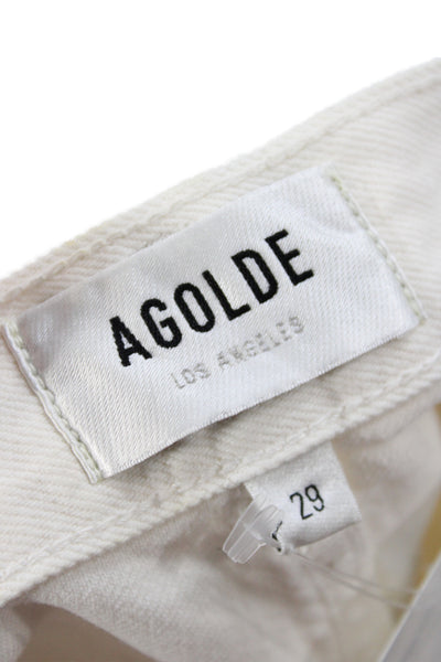 Agolde Womens Wide-Leg White Cotton Jeans Size 29