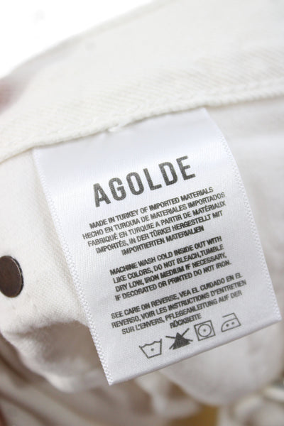 Agolde Womens Wide-Leg White Cotton Jeans Size 29