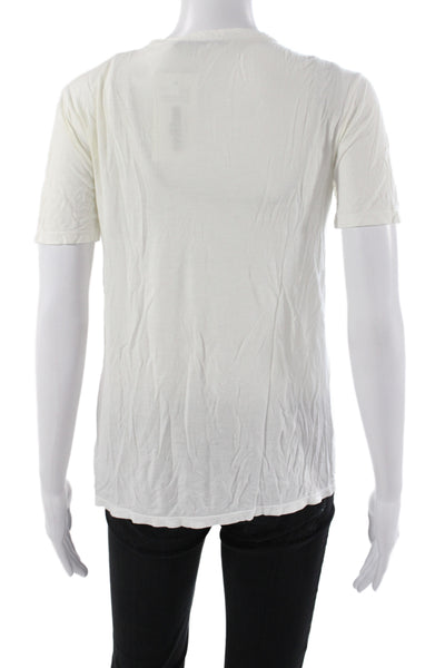 T Alexander Wang Women White Rayon Short Sleeve Scoop Neck T-Shirt Size XS