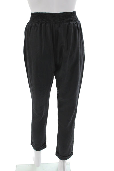 Piamita Women Silk Jogger Pants Blue Pull On Size S
