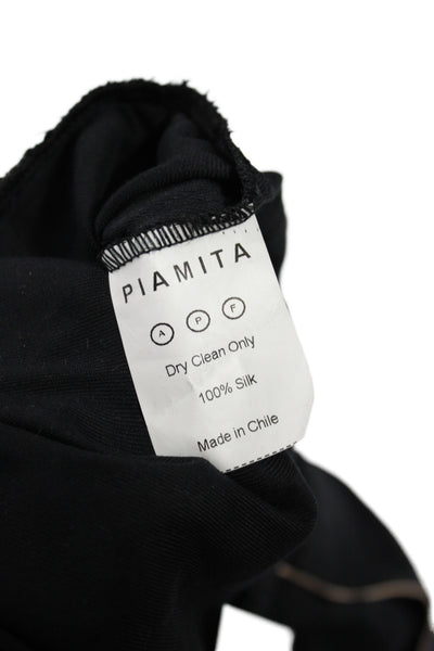Piamita Women Silk Jogger Pants Blue Pull On Size S