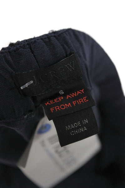 J Crew Collection Women Silk Capri Pajama Pants Blue Drawstring Size S