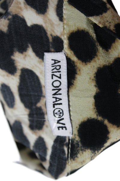 Arizona Love Women A-Line Animal Print Viscose Midi Skirt Beige Size S
