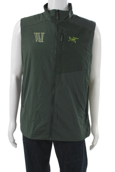 Arc'teryx Men Windbreaker Vest Green Nylon Zip Size L