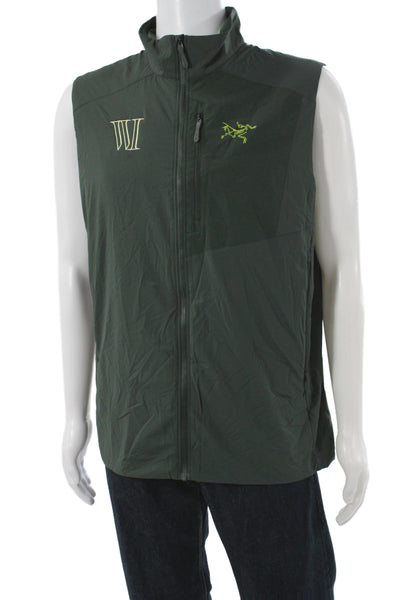 Arc'teryx Men Windbreaker Vest Green Nylon Zip Size L