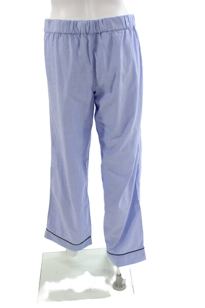 J Crew Womens Blue Cotton Pajama Pants Drawstring Classic Size S