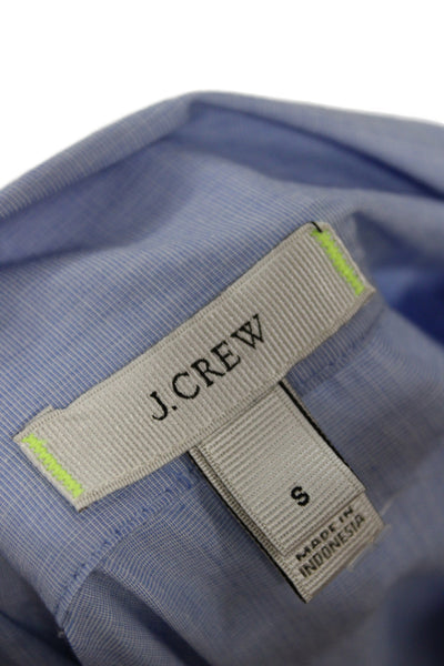 J Crew Women Blue 100% Cotton Collared Chemise Long Sleeve Size S