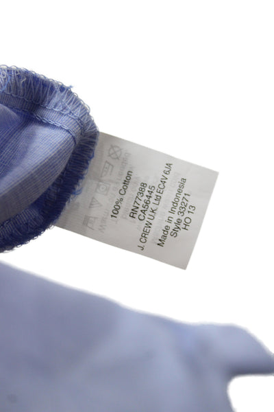 J Crew Women Blue 100% Cotton Collared Chemise Long Sleeve Size S