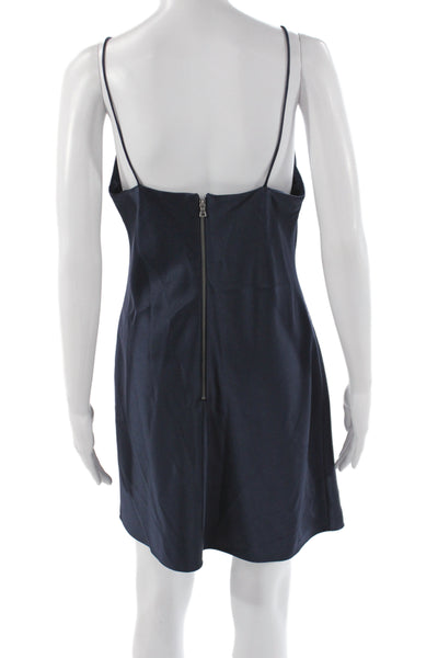 Alice + Olivia Women Slip Dress Blue Cowl Neck Sleeveless Mini Size 8