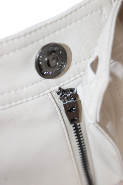Steve Madden Womens Beige Polyurethane Button Pants Size 26