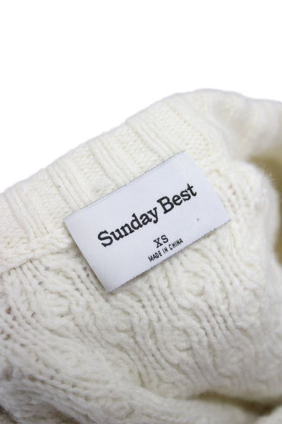 Sunday Best Womens Ivory Merino Wool Pullover Long Sleeve Size XS