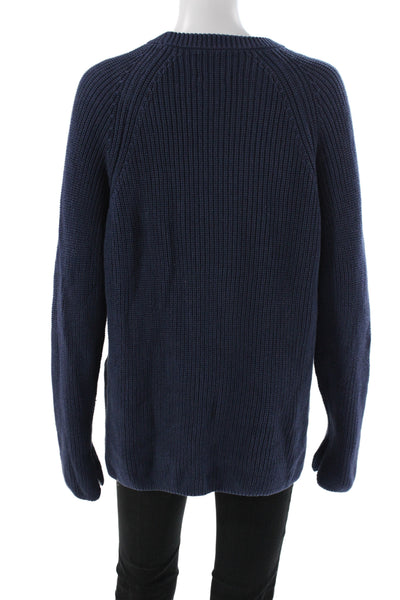 Stitches + Stripes Women Pullover Sweater Blue Crew Neck 100% Cotton Size XS