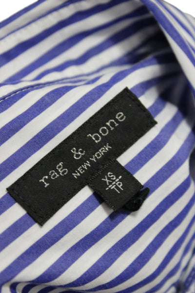 Rag & Bone Womens Striped Cotton Collared Button-Up Top Long Sleeve Size XS