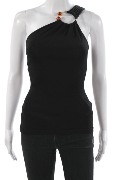 Zara Women Basic One Shoulder Sleeveless Tank Black Size S
