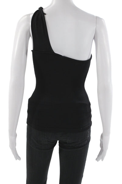 Zara Women Basic One Shoulder Sleeveless Tank Black Size S