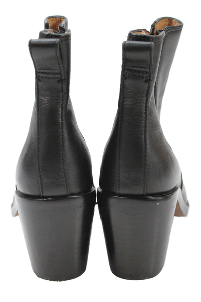 Madewell Womens Leather Pointed Toe Stretch Inset Ankle Boots Black Size 6