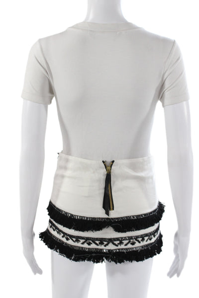 Twelfth Street by Cynthia Vincent Women Mini Boho Skort White Size 0