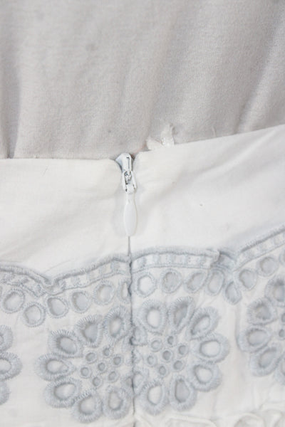 See by Chloe Womens Mini Skirt White Floral Cotton Zip Size 34