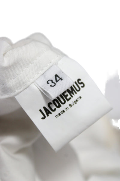 Jacquemus Women Beige Silk Halter Mini Dress Striped Size 34