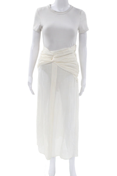 Amir Slama Womens Maxi Silk Ivory Skirt Zip Long Minimalist Size PP