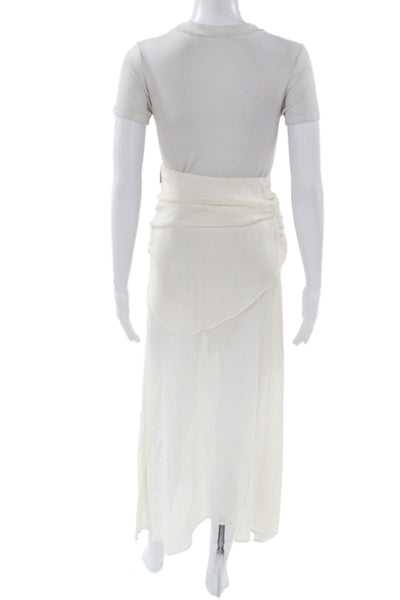 Amir Slama Womens Maxi Silk Ivory Skirt Zip Long Minimalist Size PP