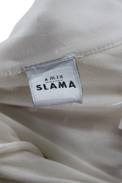Amir Slama Womens Maxi Silk Ivory Skirt Zip Long Minimalist Size PP