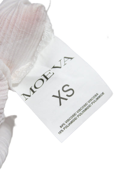 Moeva Womens White Maxi Skirt Viscose Pull On Beach Size M