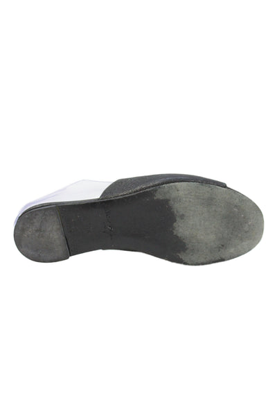 Robert Clergerie Womens Single Strap Leather Slide Sandals Black Size 36.5
