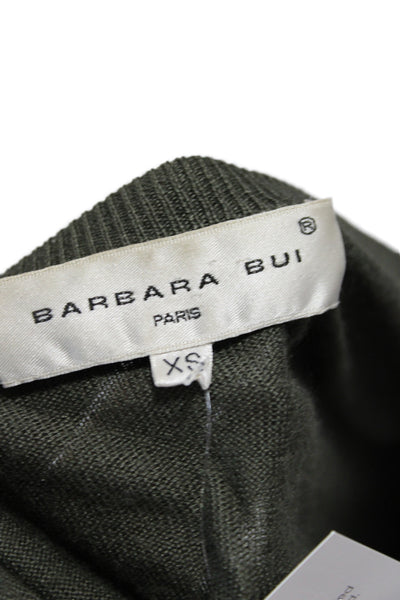 Barbara Bui Women Green V-Neck Cardigan 55% Silk Long Sleeve Size XS