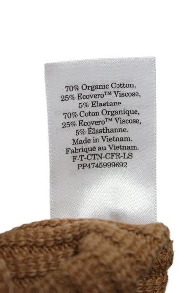 Everlane Women Basic Brown Organic Cotton Crew Neck Long Sleeve T-Shirt Size XS