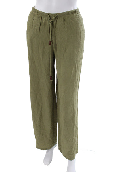 Zara Womens Jogger Pants Green Drawstring Viscose Size XS