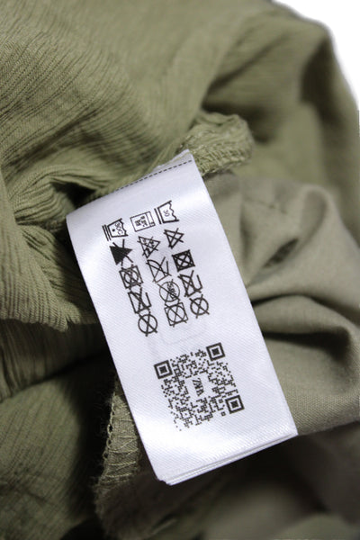 Zara Womens Jogger Pants Green Drawstring Viscose Size XS
