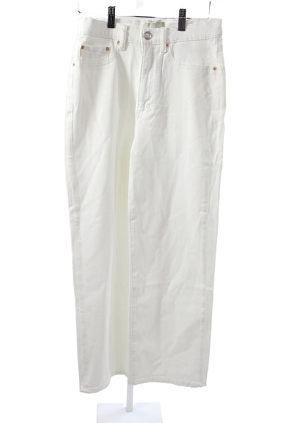 DL1961 Womens Wide Leg Jeans White Cotton High Rise Size 25