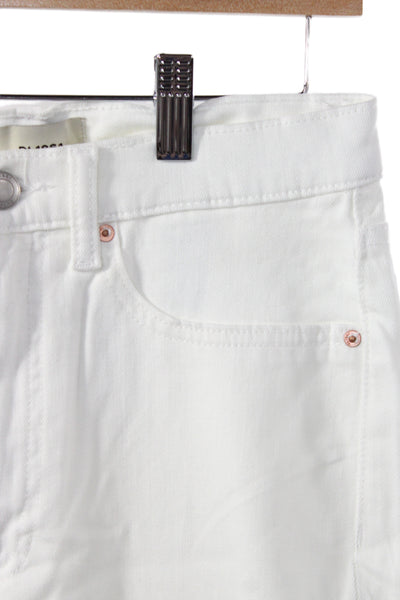 DL1961 Womens Wide Leg Jeans White Cotton High Rise Size 25