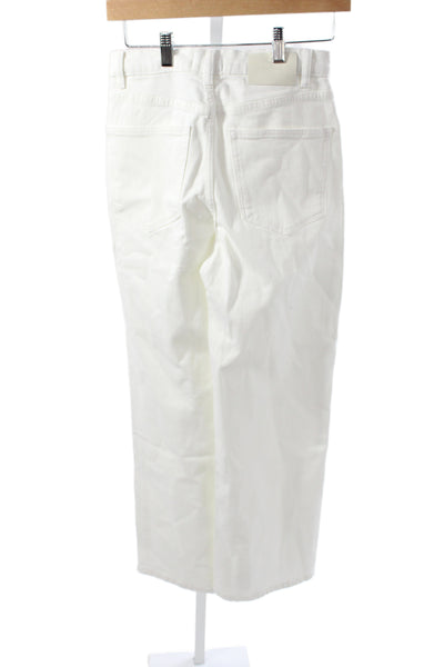 DL1961 Womens Wide Leg Jeans White Cotton High Rise Size 25